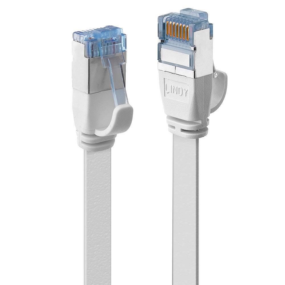LINDY 47540 RJ45 Netzwerkkabel, Patchkabel CAT 6a U/FTP 0.30 m Weiß mit Rastnasenschutz 1 St.