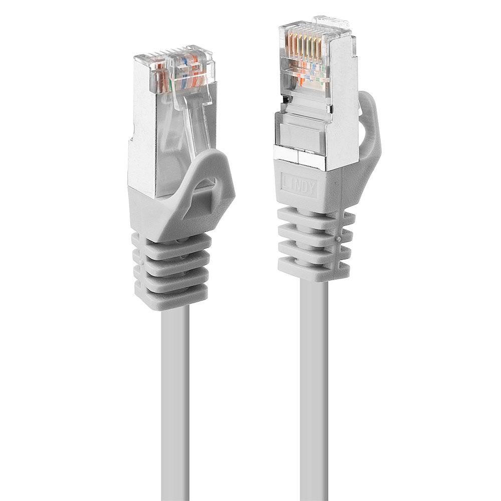 LINDY 48345 RJ45 Netzwerkkabel, Patchkabel CAT 5e F/UTP 5.00 m Grau mit Rastnasenschutz 1 St.