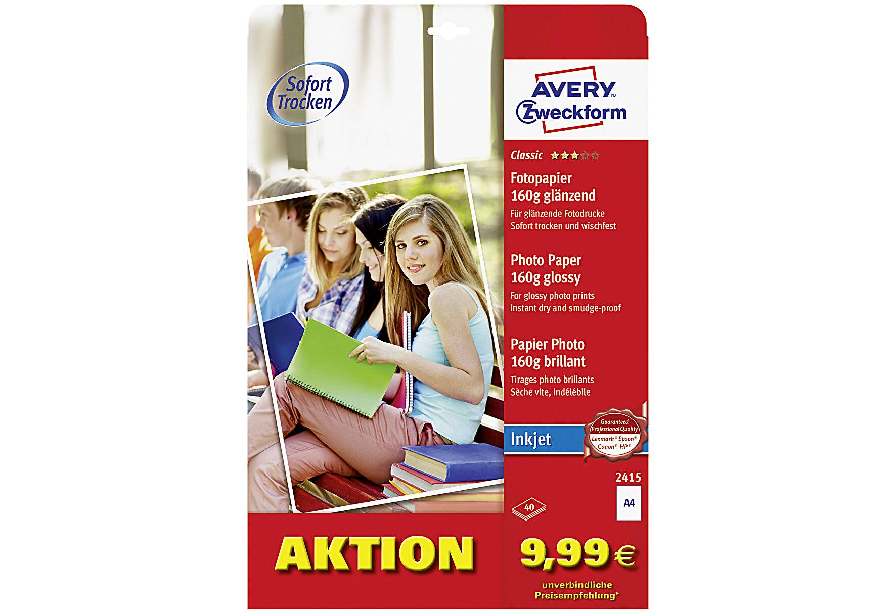 AVERY Zweckform Everyday Inkjet Fotopapier, glänzend, DIN A4, 160 g/m²