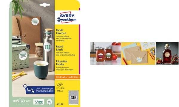 Etikett 60mm rund 1200 St./Pack. - Artikel: 129234701