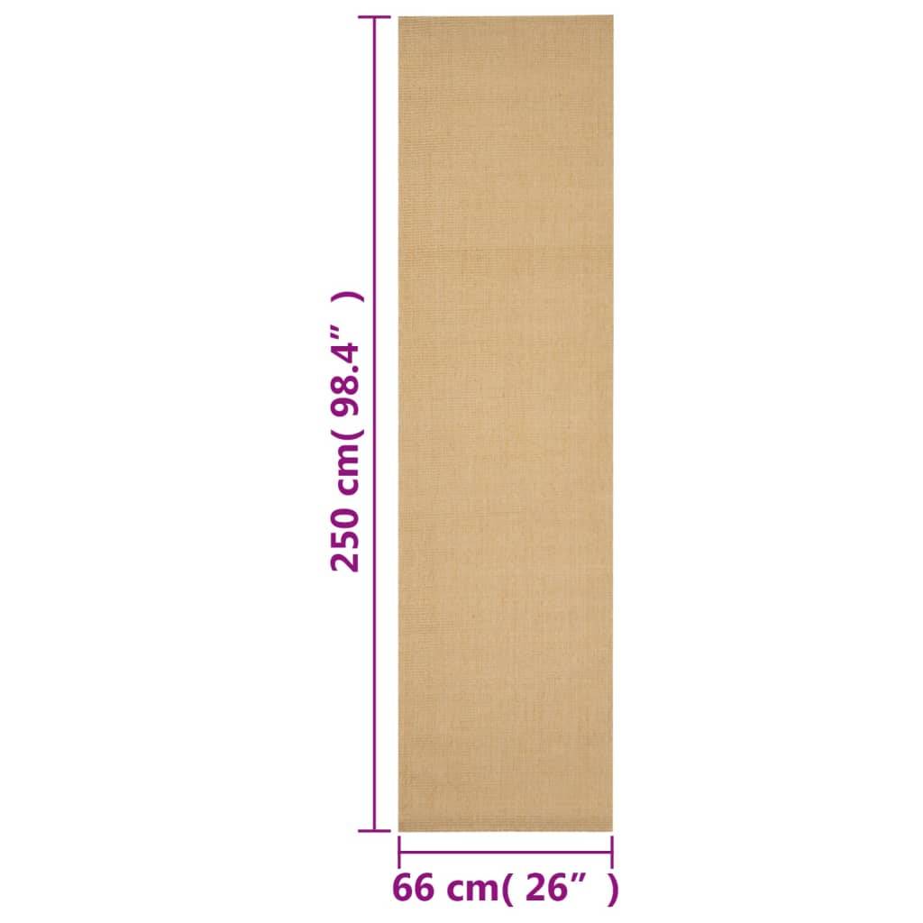 vidaXL Teppich Natur Sisal 66x250 cm