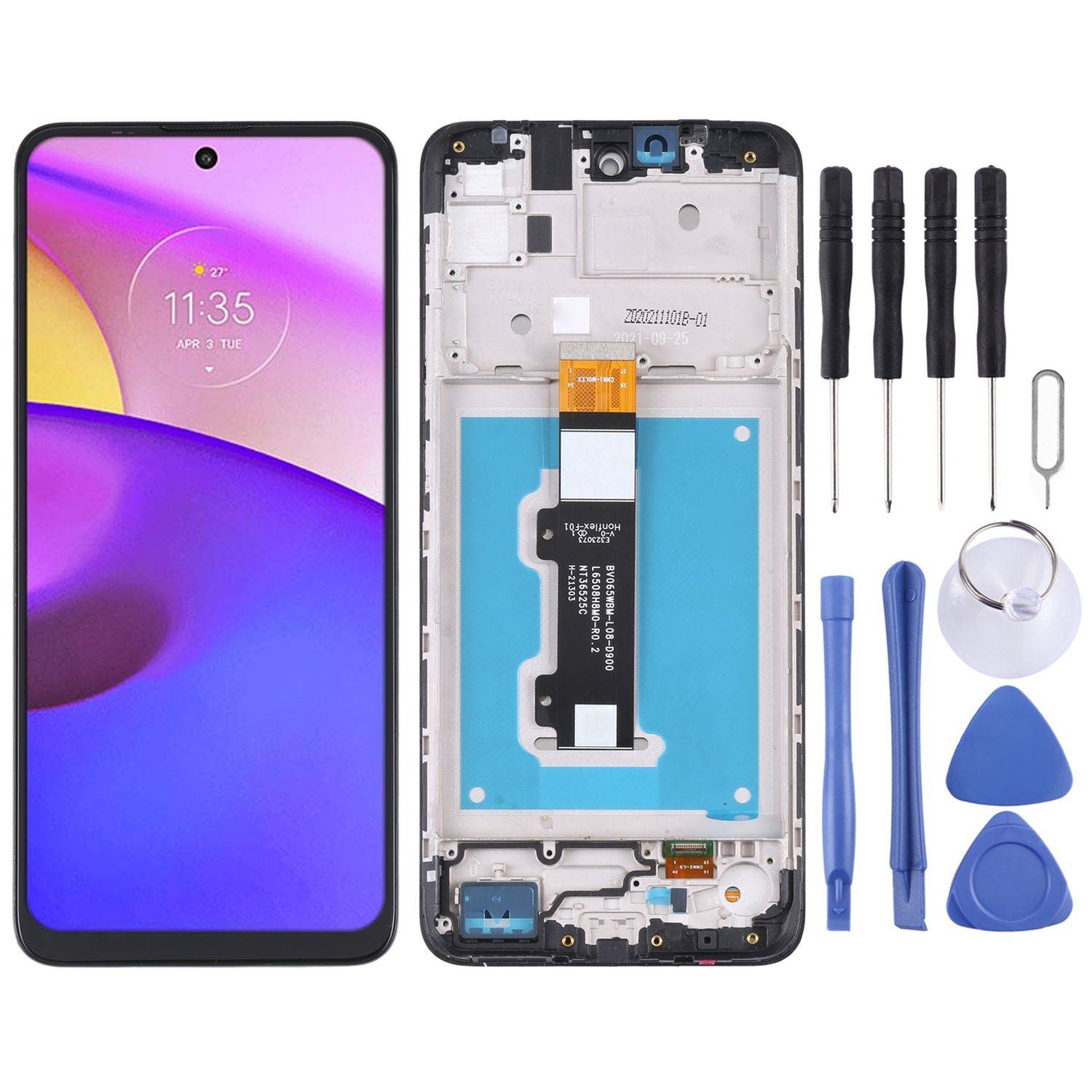 Für Motorola Moto E40 / E20 Display Full OLED Display mit Rahmen Schwarz Ersatzteil Reparatur