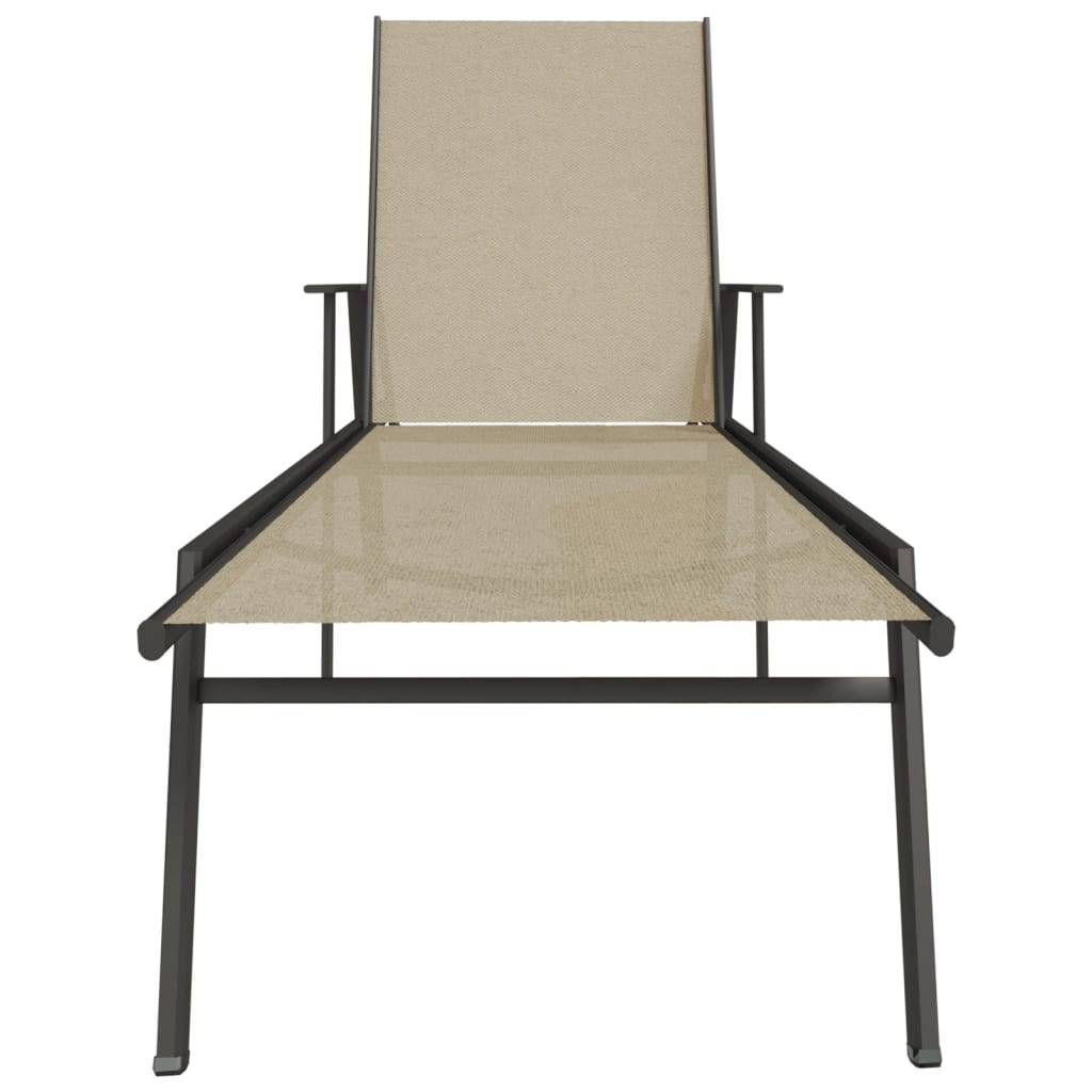 vidaXL Sonnenliege Stahl und Textilene Creme