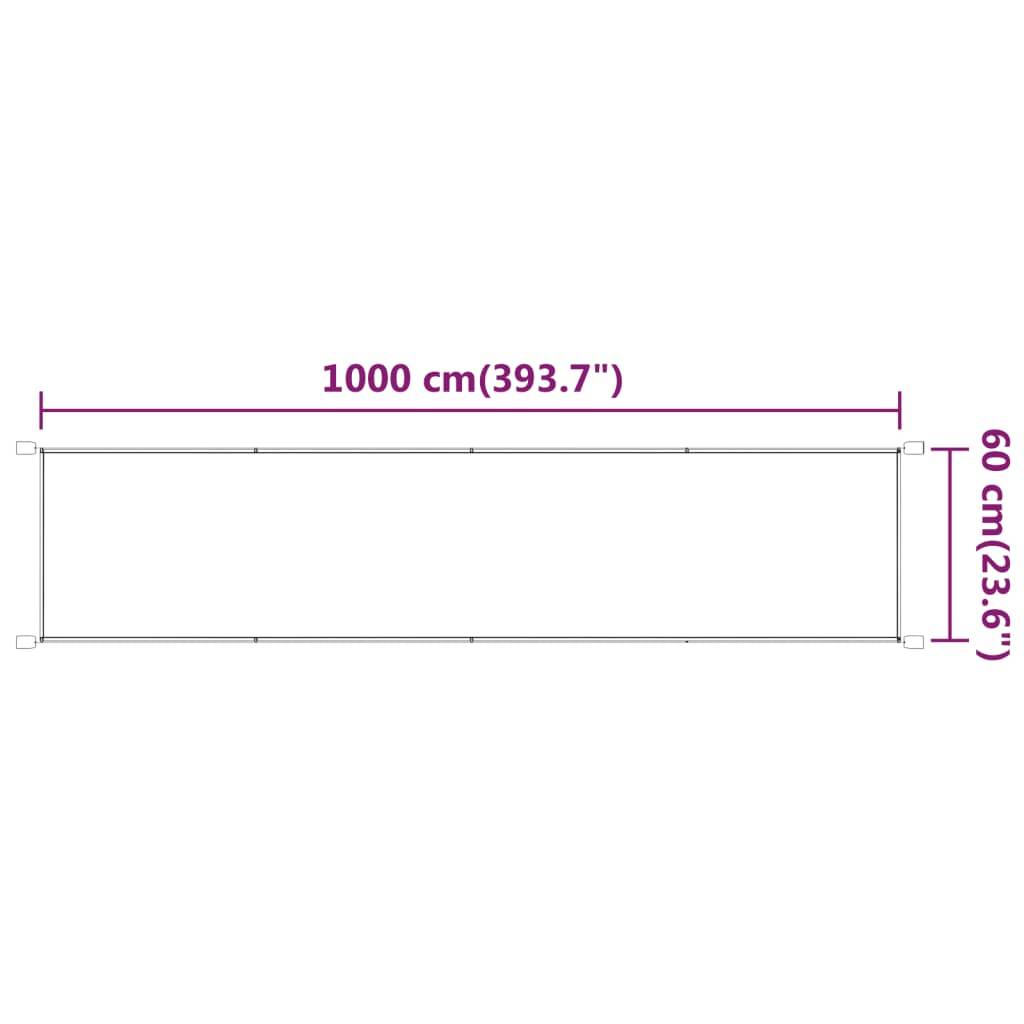 vidaXL Senkrechtmarkise Hellgrün 60x1000 cm Oxford-Gewebe