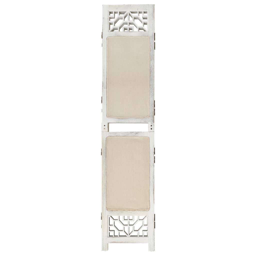 vidaXL 4-tlg. Raumteiler Creme 140x165 cm Stoff