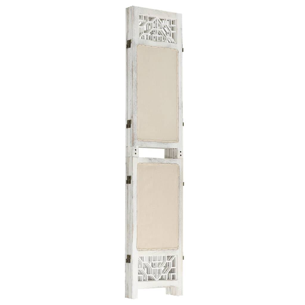 vidaXL 4-tlg. Raumteiler Creme 140x165 cm Stoff