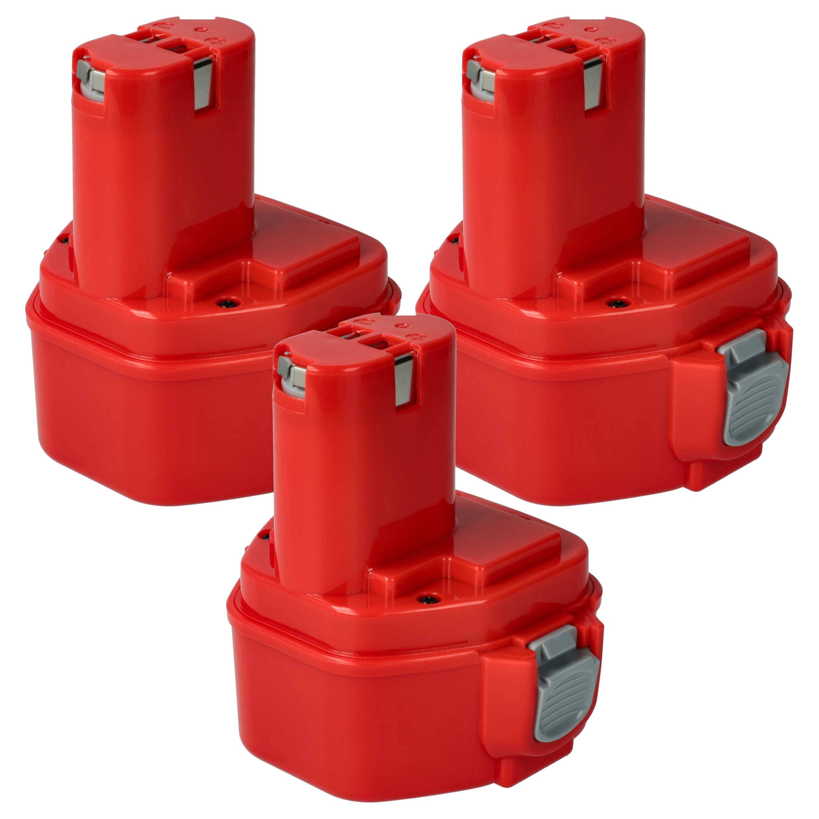 vhbw 3x Akku Ersatz für Klauke RA4, RA5, RA3 für Werkzeug (3000 mAh, NiMH, 12 V)