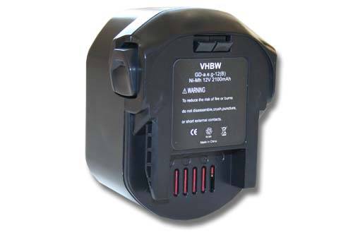 vhbw Akku Ersatz für AEG 0700 980 320, B1215R, B1220R, M1230R für Werkzeug (2100 mAh, NiMH, 12 V)