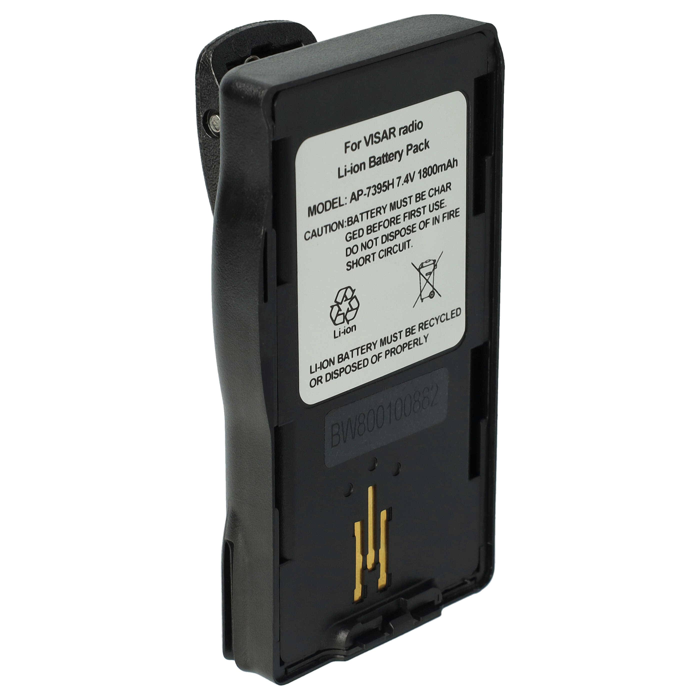 vhbw Akku Ersatz für Motorola NTN7395A, NTN7394BR, NTN7394CR, NTN7394C, NTN7395 für Funkgerät, Walkie Talkie (1800 mAh