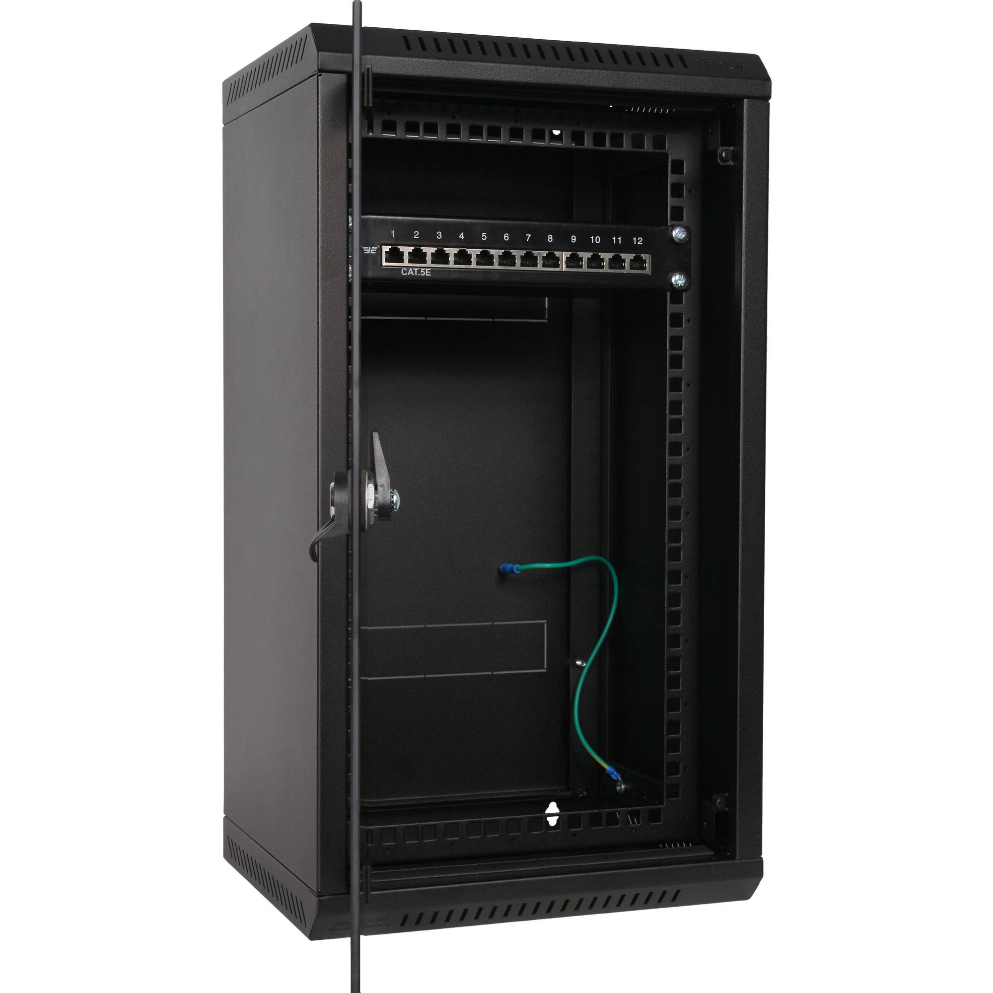 Tritón RKA-10-AS3-BAX-X1 10"/19" Wandschrank Hybrid, mit Sichttür, Triton RKA-10-AS3-BAX-X1, Tiefe 260mm, schwarz