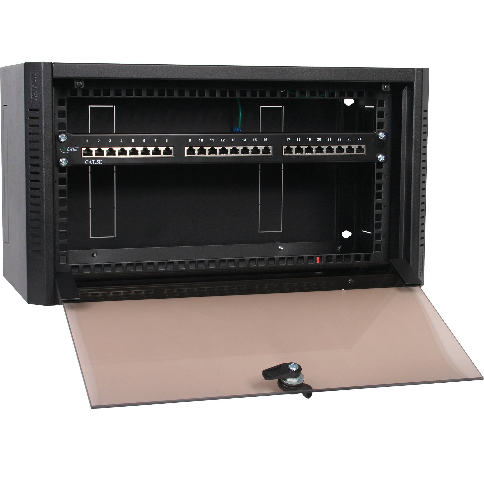 Tritón RKA-10-AS3-BAX-X1 10"/19" Wandschrank Hybrid, mit Sichttür, Triton RKA-10-AS3-BAX-X1, Tiefe 260mm, schwarz