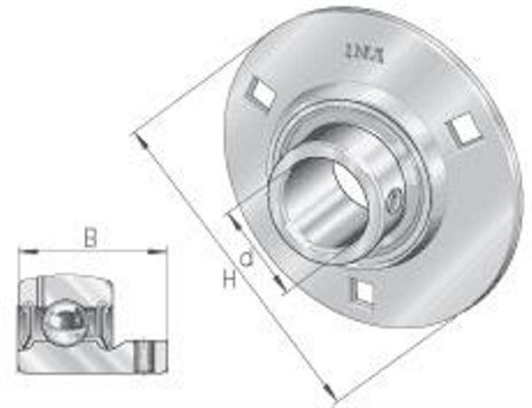 10049149 Flanschlager-Gehäuseeinheit RAY30 30 mm rund
