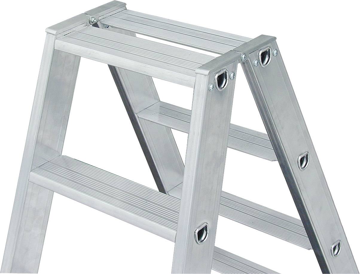 Krause 124715 Aluminium Stufen-Doppelleiter Arbeitshöhe (max.): 2.25m Silber DIN EN 131 4.2kg