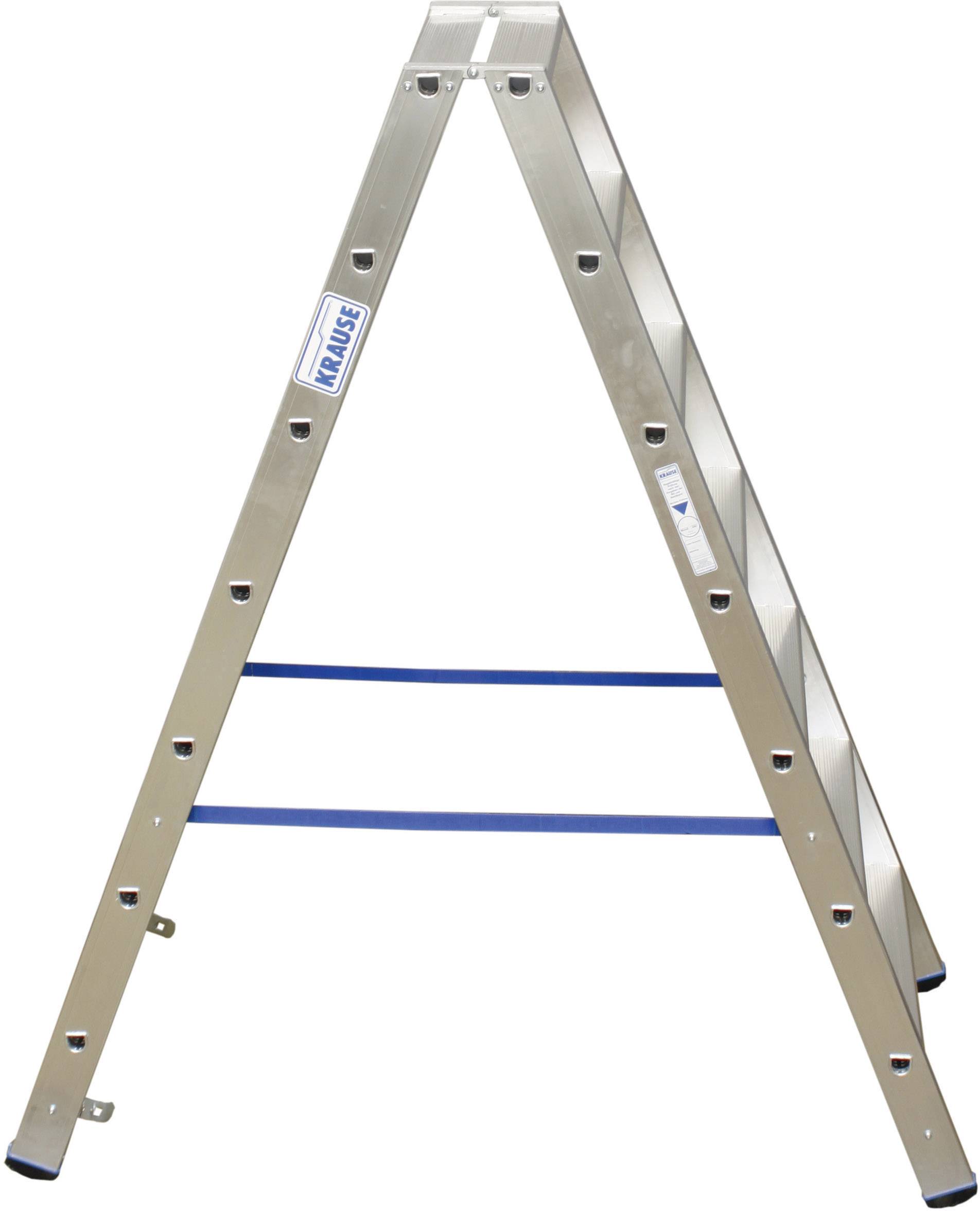 Krause 124753 Aluminium Stufen-Doppelleiter Arbeitshöhe (max.): 3.15m Silber DIN EN 131 9.3kg