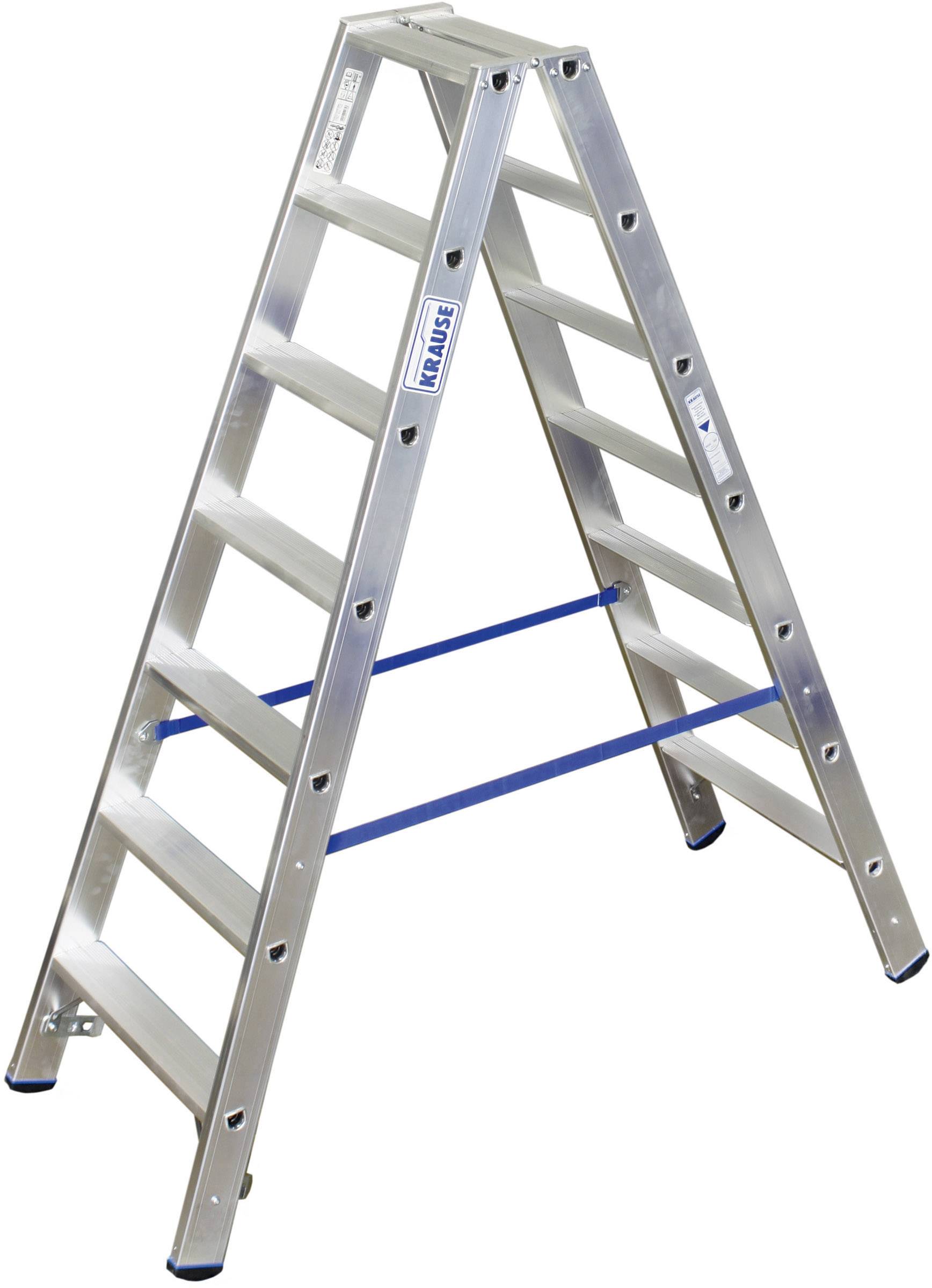 Krause 124753 Aluminium Stufen-Doppelleiter Arbeitshöhe (max.): 3.15m Silber DIN EN 131 9.3kg