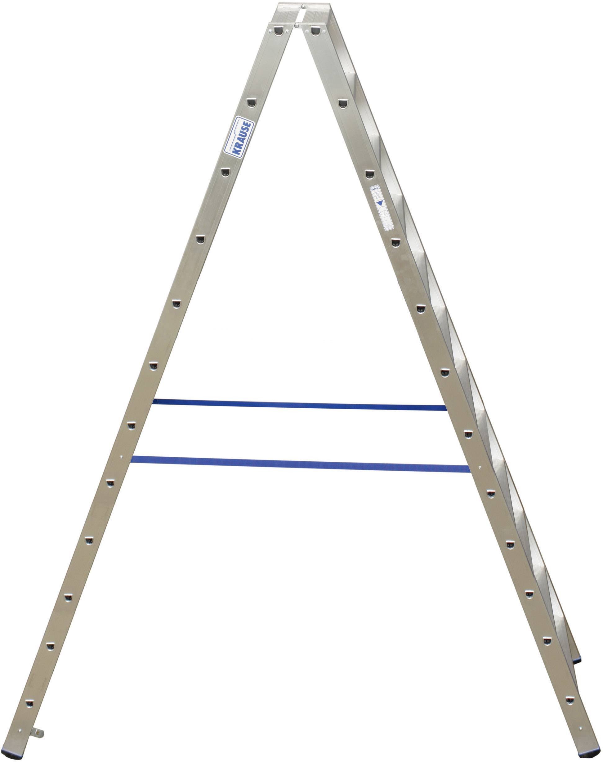 Krause 124784 Aluminium Stufen-Doppelleiter Arbeitshöhe (max.): 4.35m Silber DIN EN 131 17.5kg