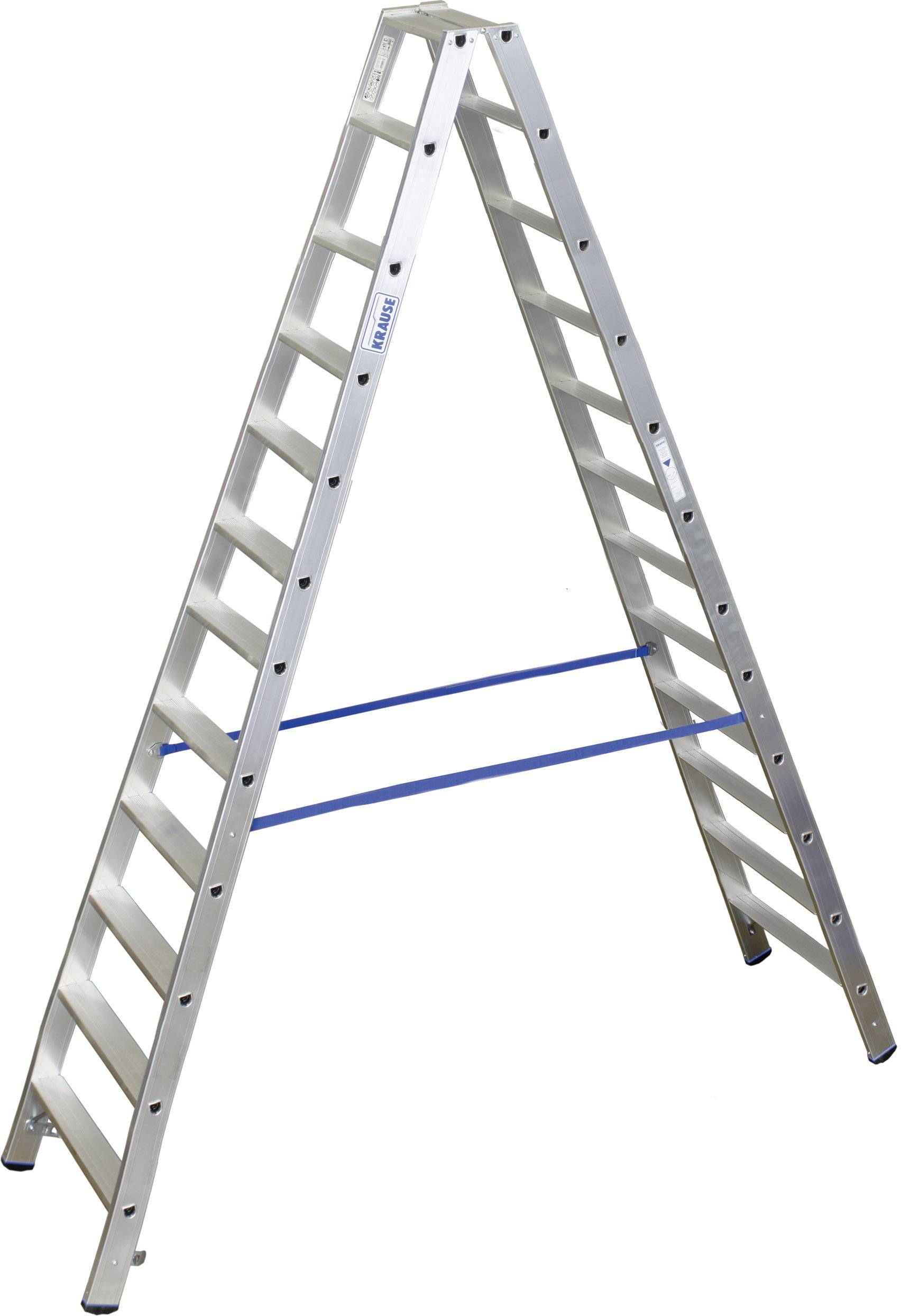 Krause 124784 Aluminium Stufen-Doppelleiter Arbeitshöhe (max.): 4.35m Silber DIN EN 131 17.5kg