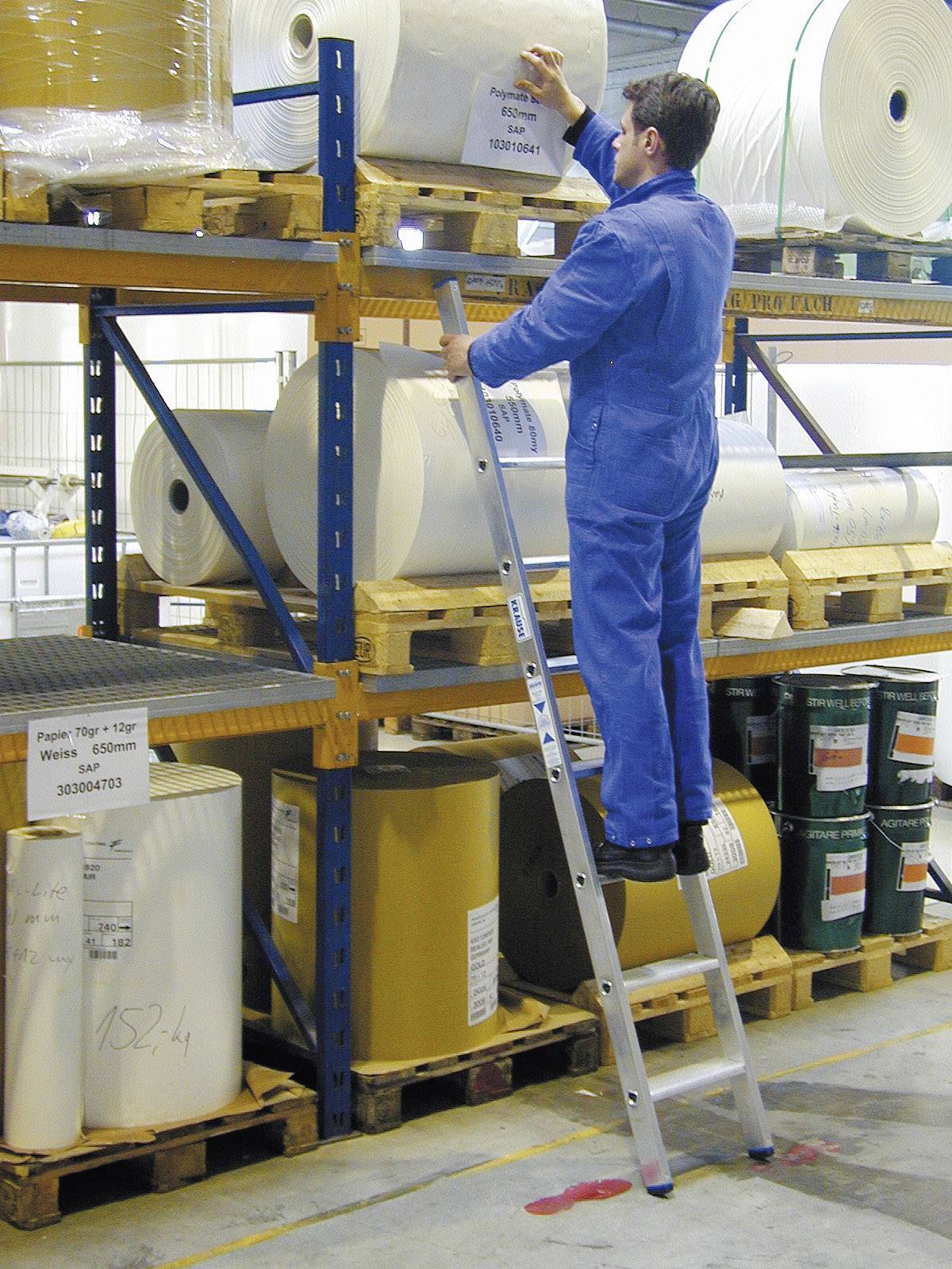 Krause 124425 Aluminium Anlegeleiter Arbeitshöhe (max.): 3.15m Silber DIN EN 131 4.8kg