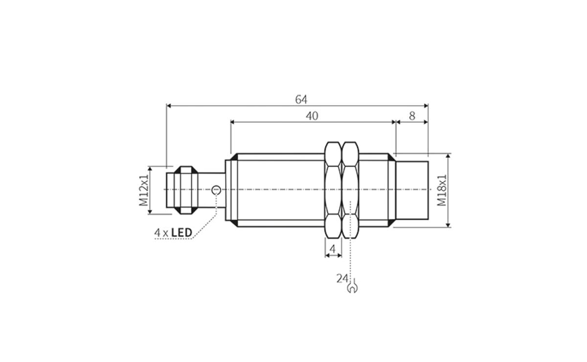 Induktiver Sensor M18 12mm IP67 - M18x1 - AI061 - autosen