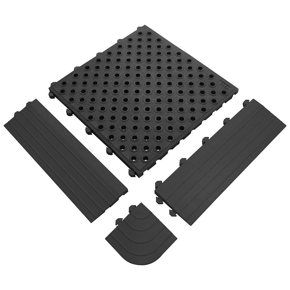 Anti-Ermüdungsmatte Fatigue Lock schwarz B50xL50 cm mit Löcher