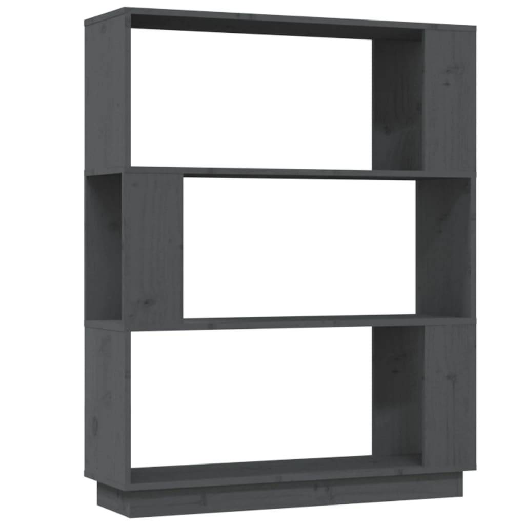 vidaXL Bücherregal/Raumteiler Grau 80x25x101 cm Massivholz Kiefer