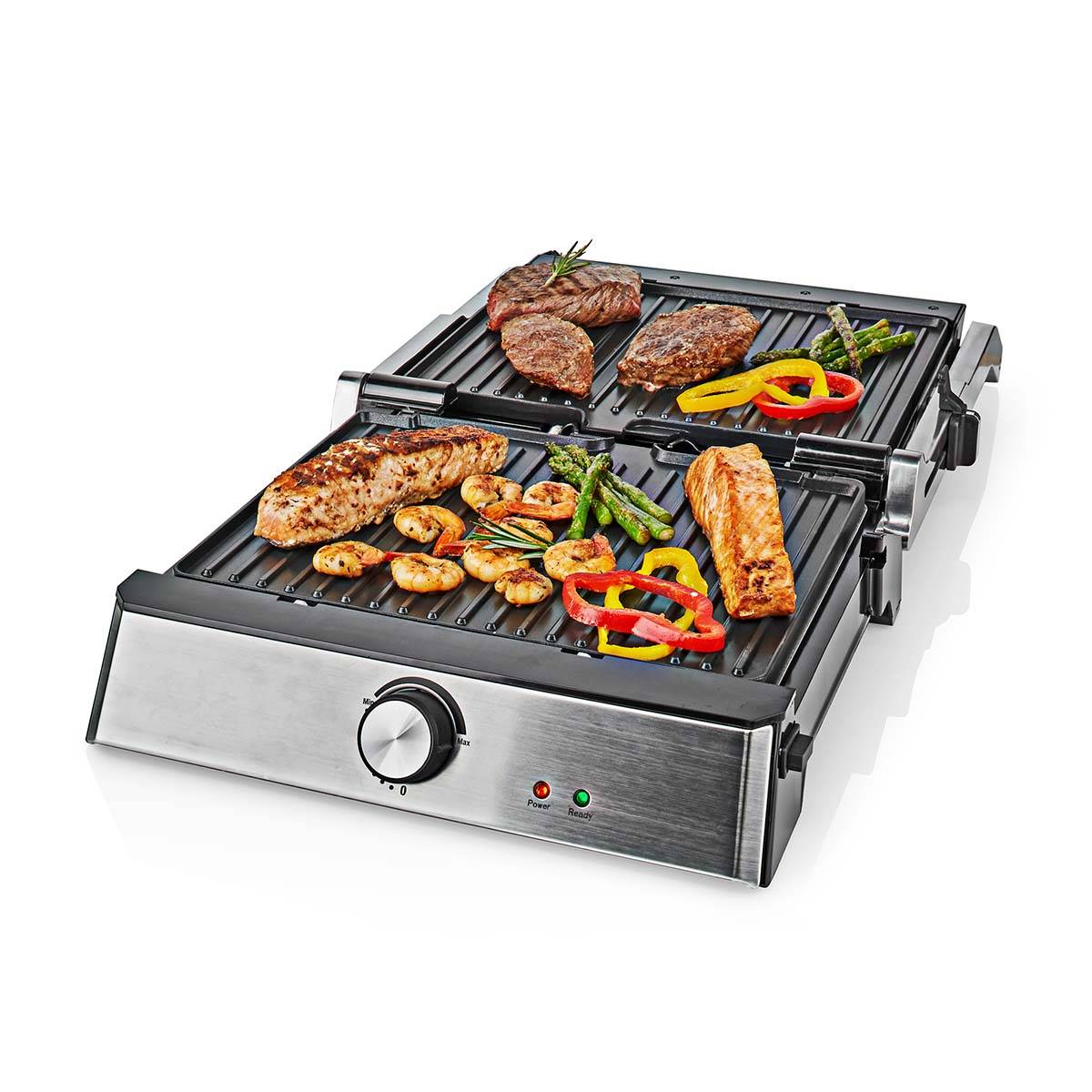 Nedis Kontakt Grill | KAGR151FSR | Silber