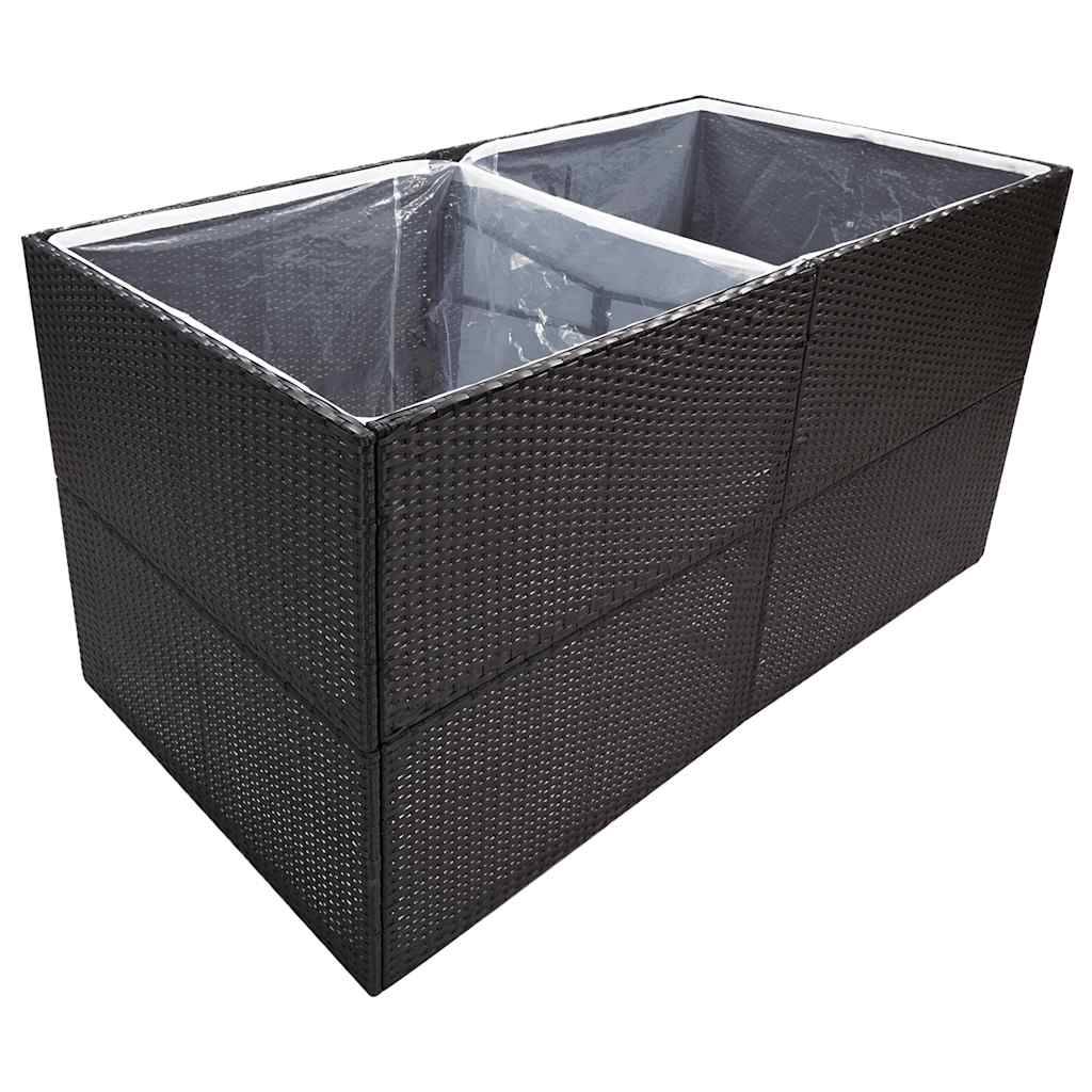 vidaXL Pflanzkübel Schwarz 157x80x80 cm Poly Rattan