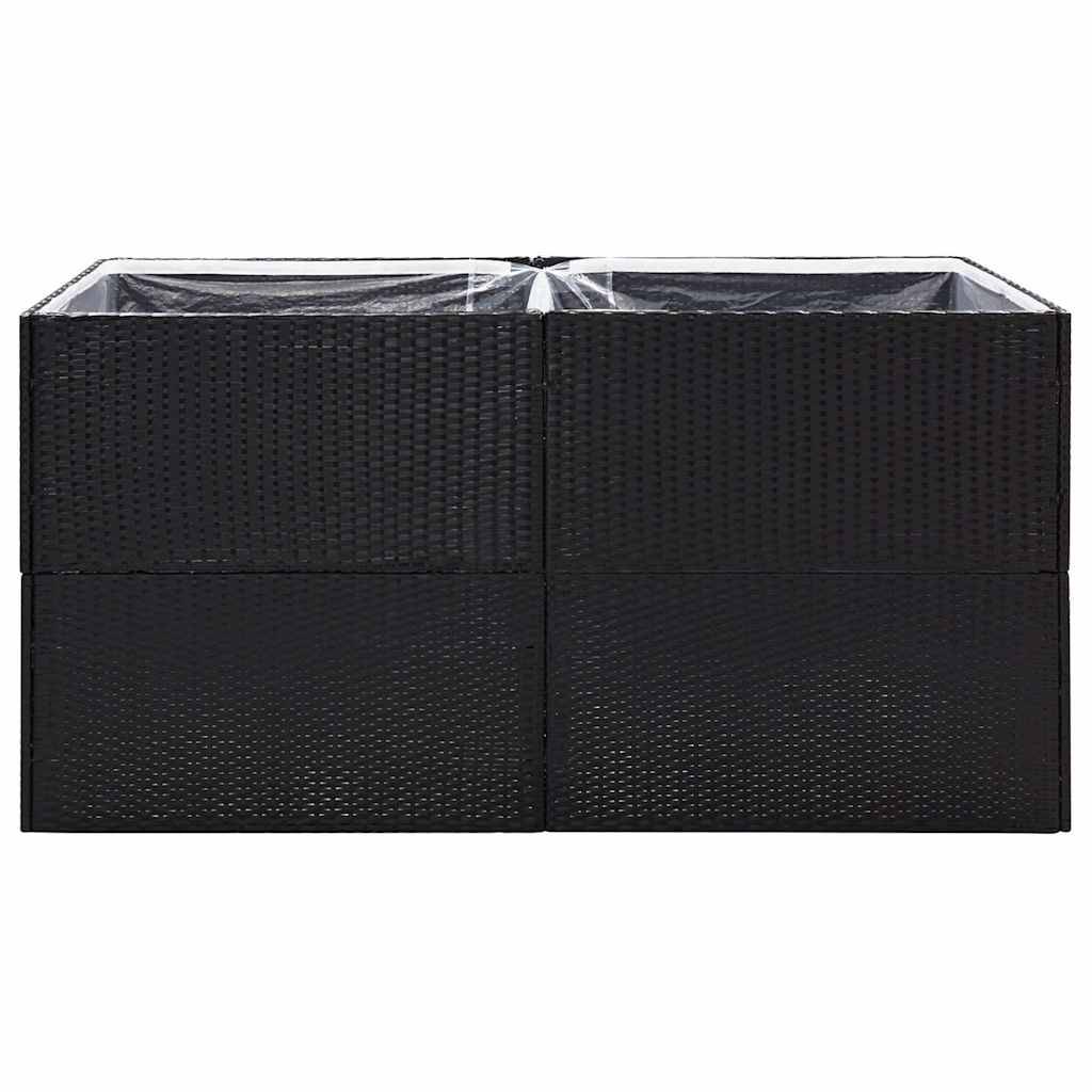 vidaXL Pflanzkübel Schwarz 157x80x80 cm Poly Rattan