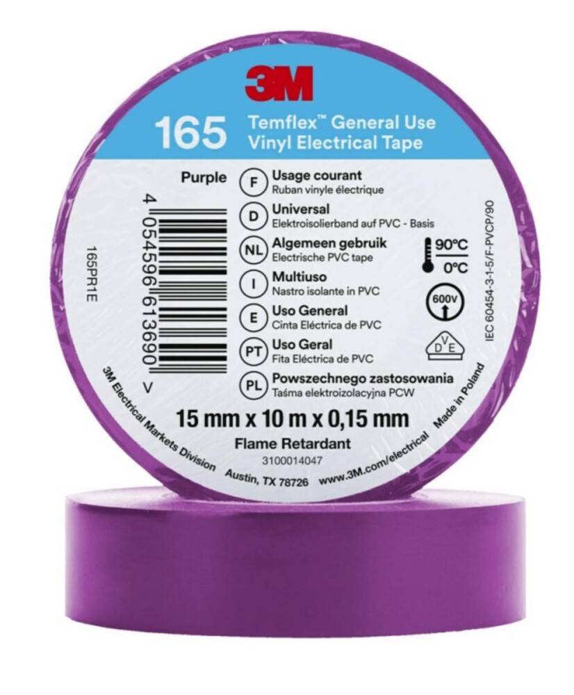 3M Temflex™ 165 165PR1E Isolierband Temflex™ 165 Violett (L x B) 10 m x 15 mm 1 St.