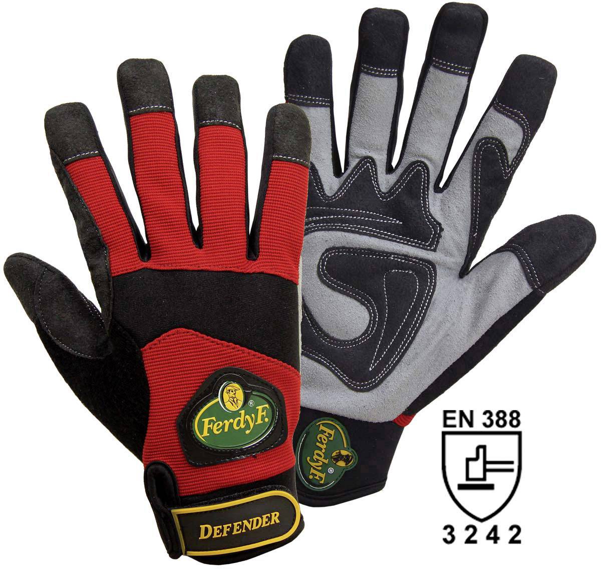 FerdyF. Mechanics Defender 1935-9 Clarino®-Kunstleder Montagehandschuh Größe (Handschuhe): 9, L EN 388:2016 CAT II 1 Paar