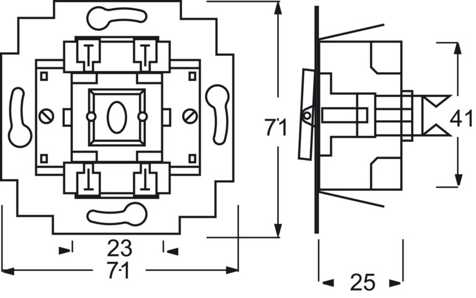 BUSCH JAEGER 1022-0-0656 - 2P - Blau - Grau - RoHS - CE - 250 V - 71 mm - 25 mm