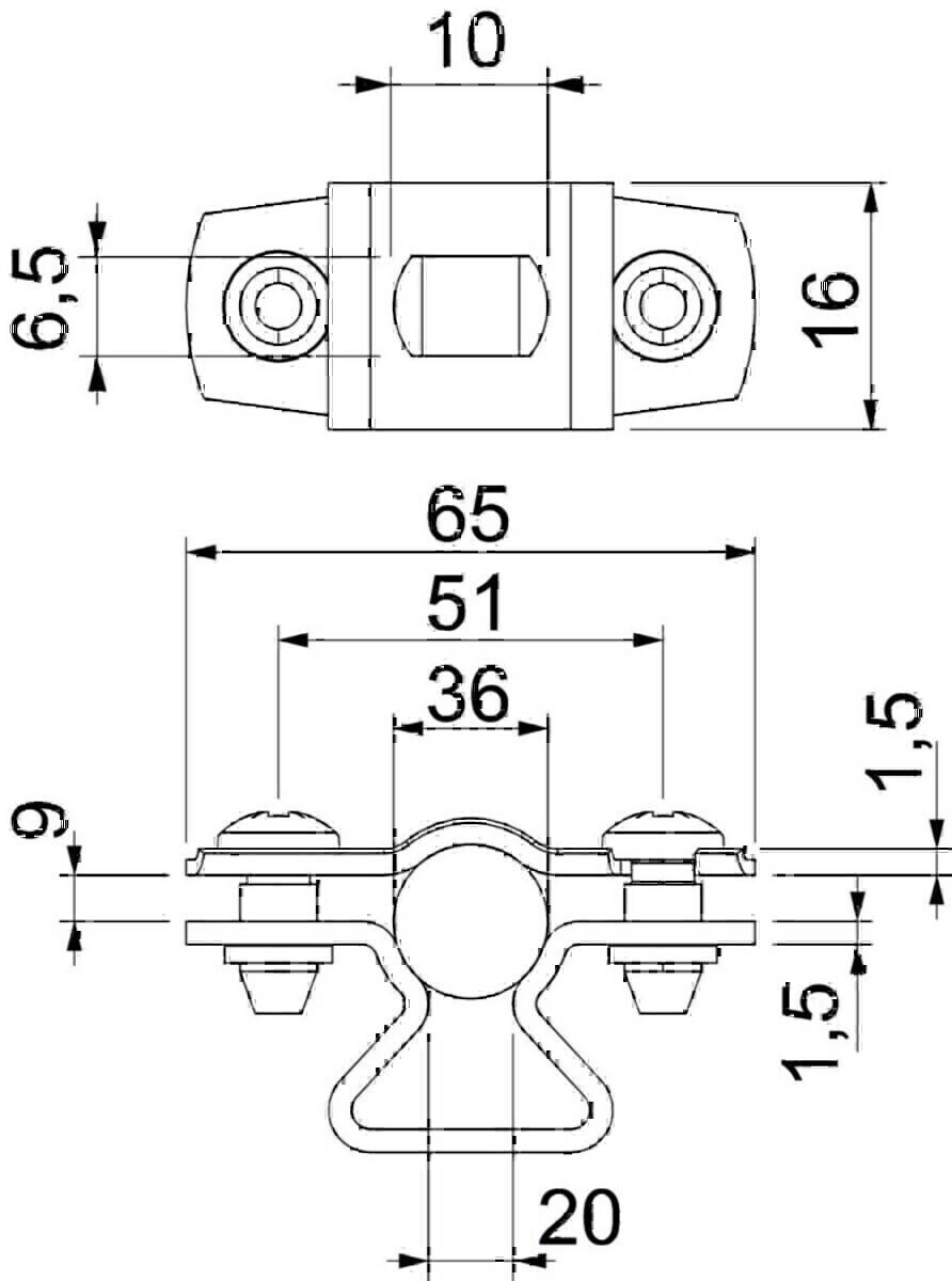 OBO Bettermann Vertr Abstandschelle mit Langloch