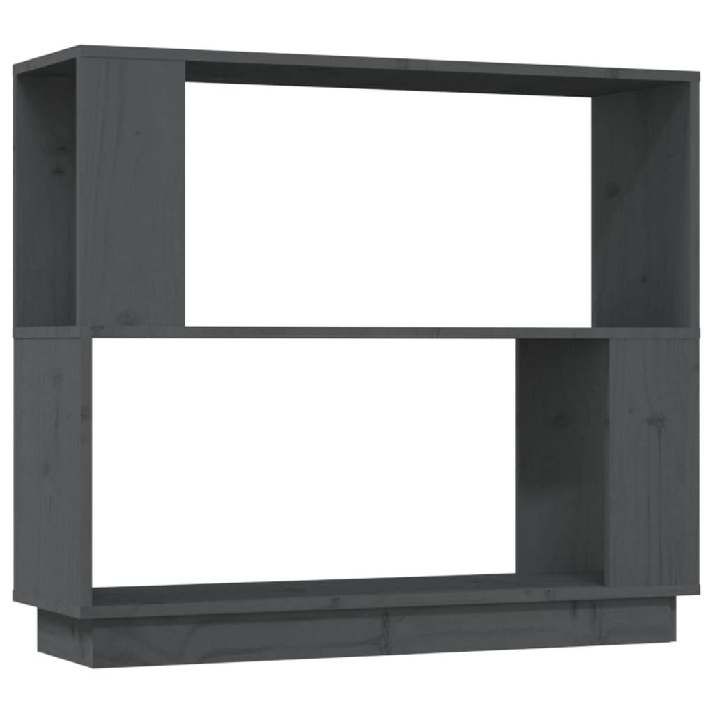 vidaXL Bücherregal/Raumteiler Grau 80x25x70 cm Massivholz Kiefer