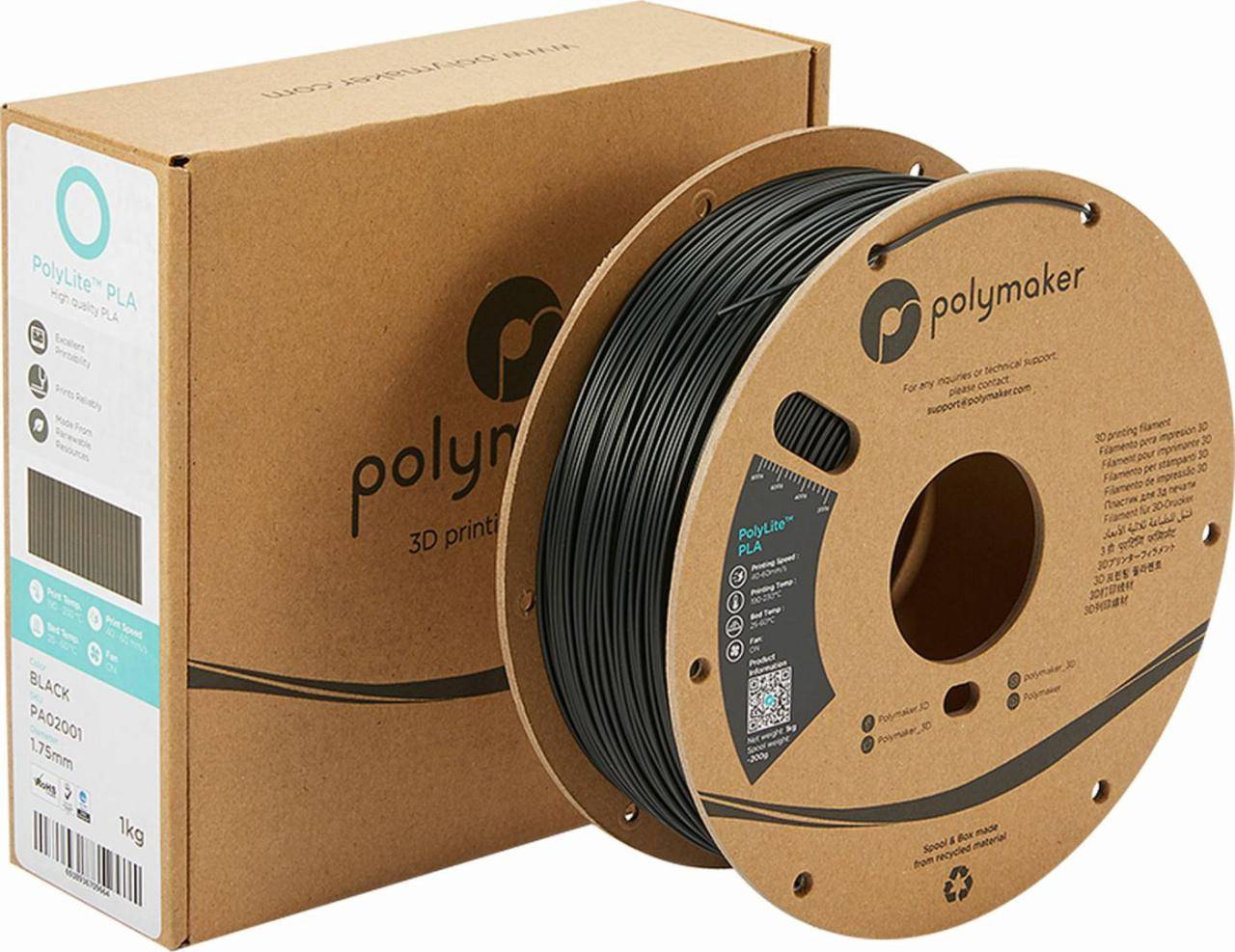 Polymaker PolyLite PLA Filament Black