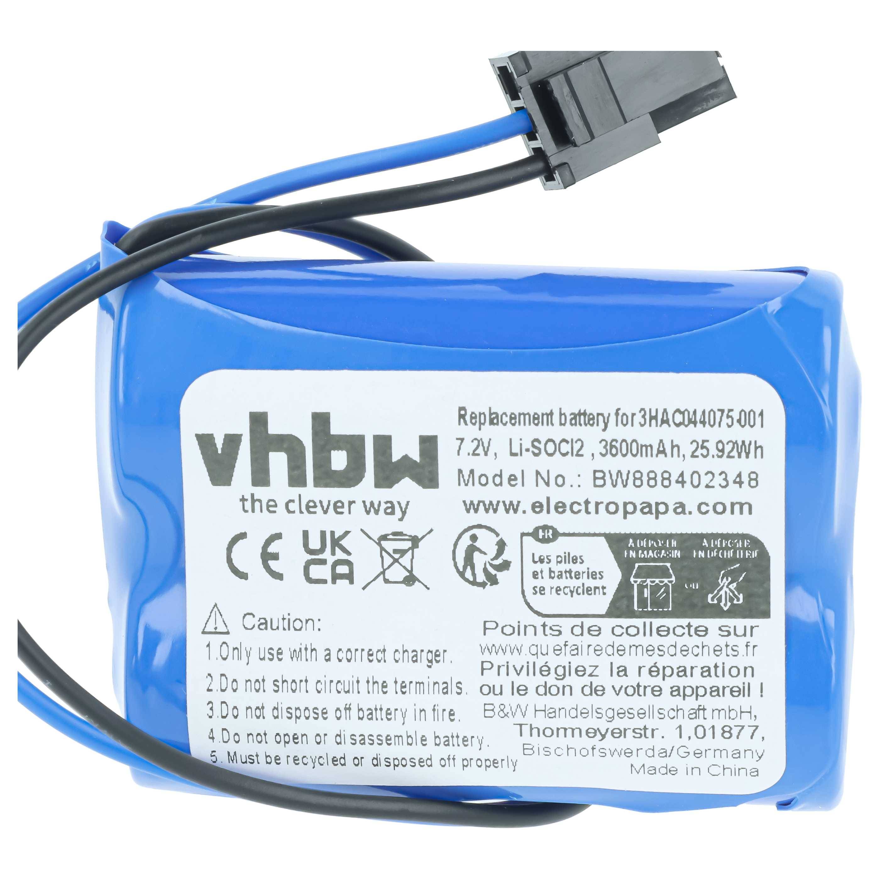vhbw 2x Batterie Ersatz für ABB 3HAC044075-001/01 | 3HAC044075-001 für Industrieroboter (3600 mAh, 7,2 V, Li-SOCl2)