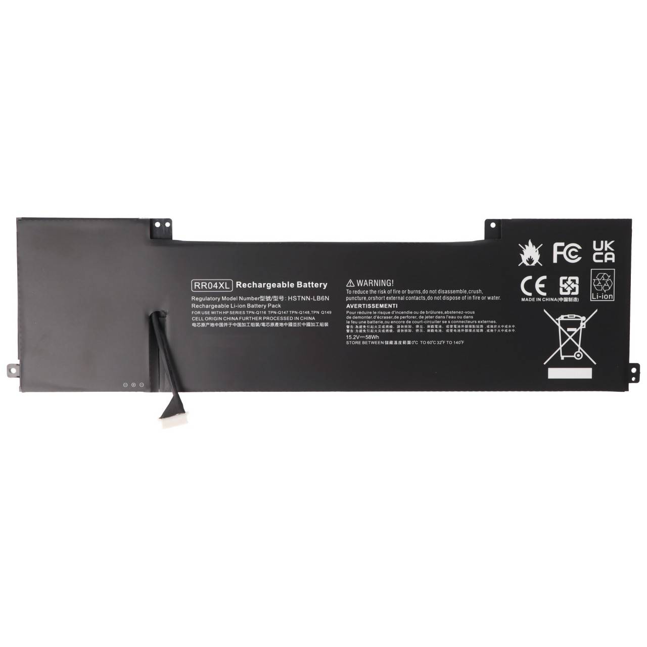 Akku passend für HP OMEN 15, HSTNN-LB6N, TPN-W111, Li-Polymer, 15,2V, 58Wh