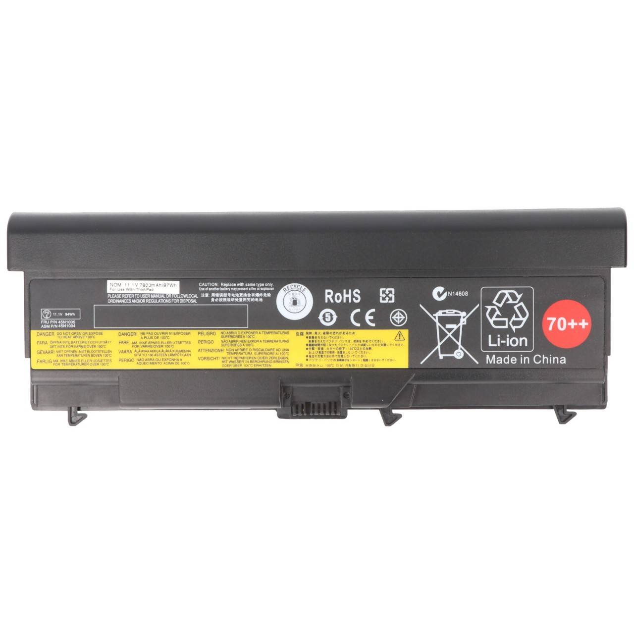 Akku passend für Lenovo ThinkPad T430, T530, 70++, Li-ion, 11,1V, 7800mAh, 87Wh