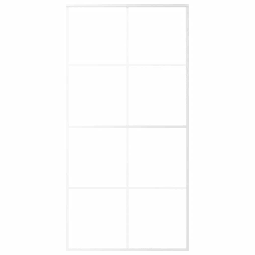 vidaXL Schiebetür ESG Glas und Aluminium 102,5x205 cm Weiß