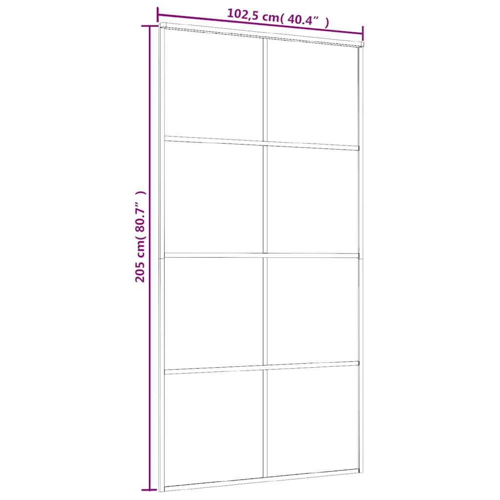 vidaXL Schiebetür ESG Glas und Aluminium 102,5x205 cm Weiß
