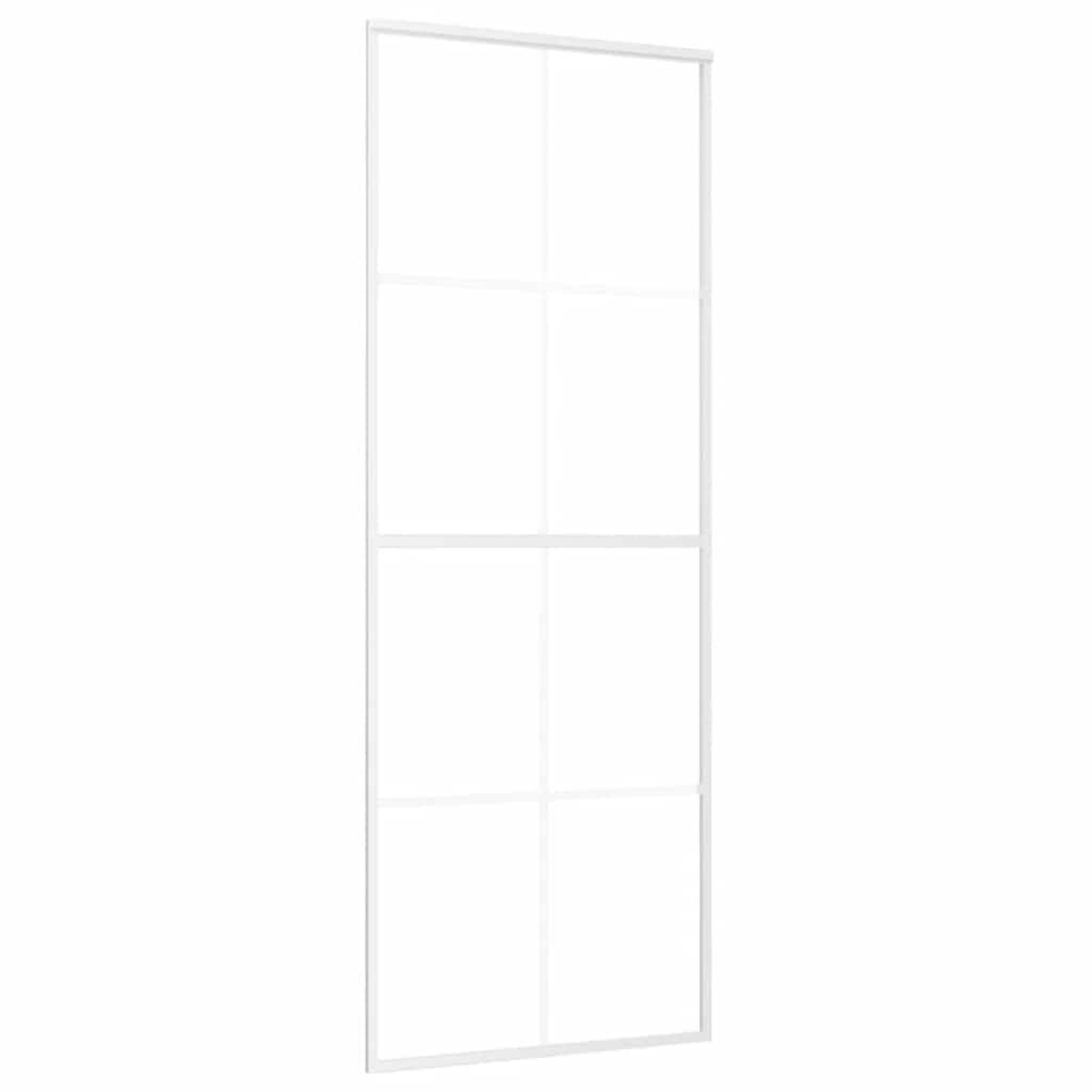 vidaXL Schiebetür ESG-Glas und Aluminium 76x205 cm Schwarz