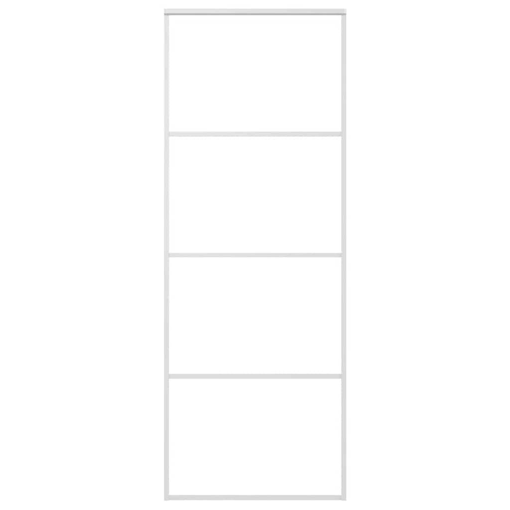 vidaXL Schiebetür ESG-Glas und Aluminium 76x205 cm Weiß