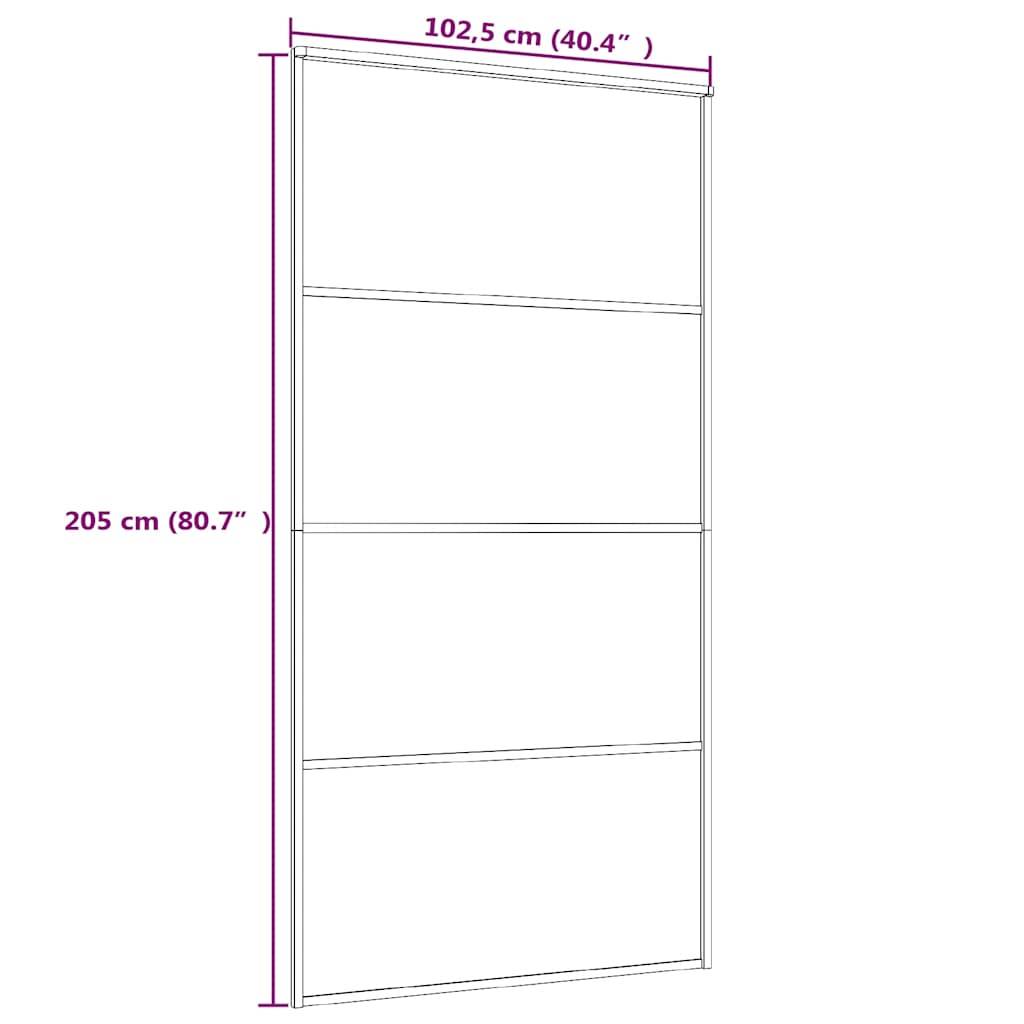 vidaXL Schiebetür ESG Glas und Aluminium 102,5x205 cm Weiß
