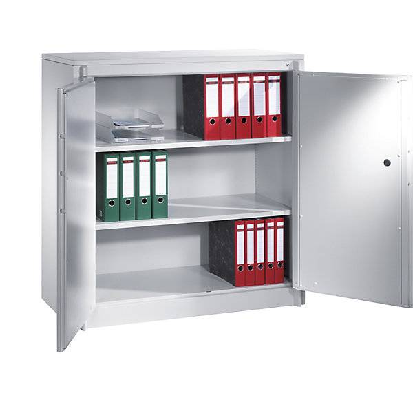 Feuergeschützter Stahlschrank gemäß DIN 4102 HxBxT 1226 x 1200 x 500 mm lichtgrau. C+P 907158 49