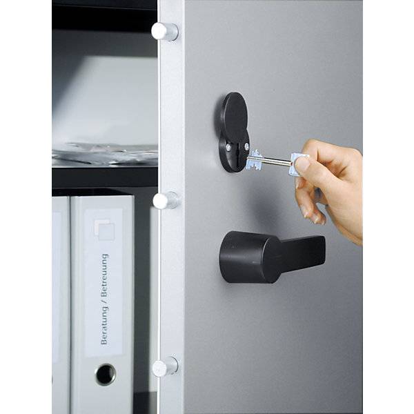 Feuergeschützter Stahlschrank gemäß DIN 4102 HxBxT 1226 x 650 x 500 mm lichtgrau. C+P 882097 49
