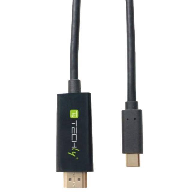 TECHly - Video- / Audio- / Datenkabel - 24 pin USB-C männlich umkehrbar zu HDMI männlich