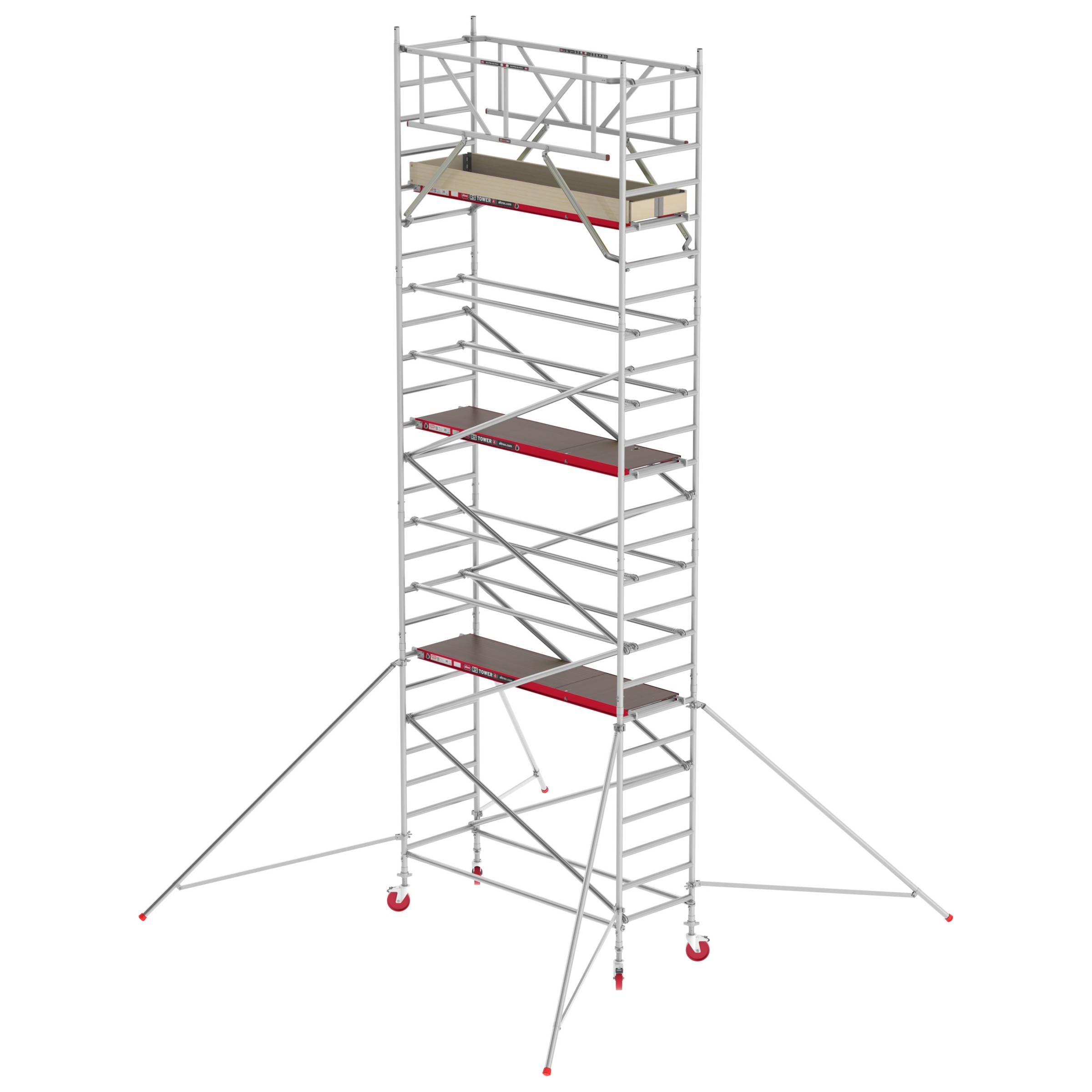 Altrex Fahrgerüst RS Tower 41 PLUS Aluminium ohne Safe-Quick® mit Holz-Plattform 8,20m AH breit 0,