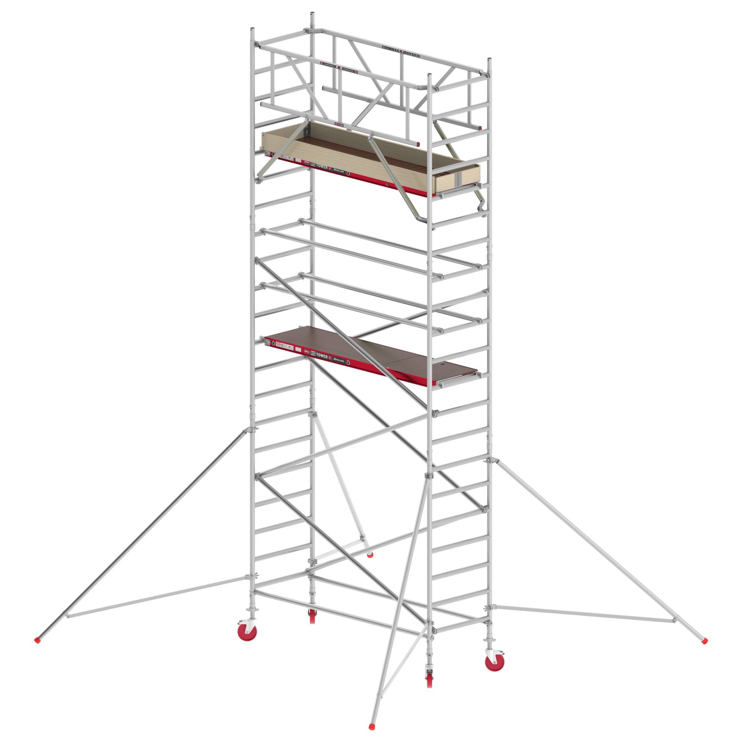 Altrex Fahrgerüst RS Tower 41 PLUS Aluminium ohne Safe-Quick® mit Holz-Plattform 7,20m AH breit 0,