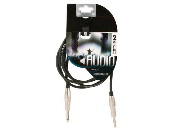 Patchkabel Buchse 6,35 mm Stecker 2 Meter schwarz