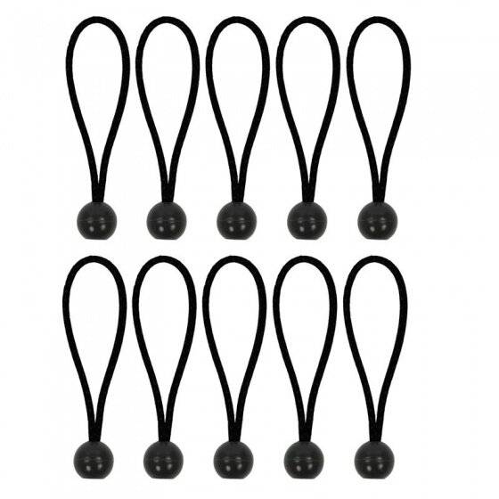 Elastischer Zeltspanner mit Kugel 15 cm schwarz 10 Stück