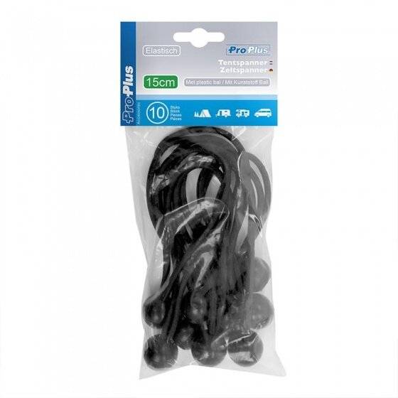 Elastischer Zeltspanner mit Kugel 15 cm schwarz 10 Stück